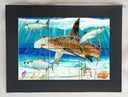 "Hammerhead Shark with Tarpon" Tile Art