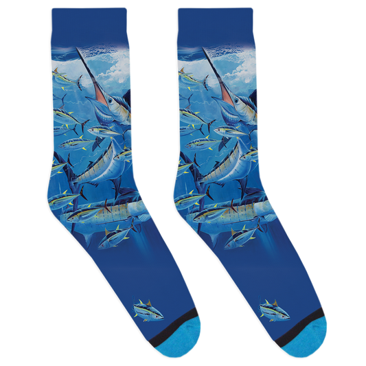 Guy Harvey Blue and Yellow Socks View 1