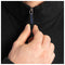 A close-up of the zipper on a black Guy Harvey coastal classic quarter zip