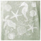 A square graphic print featuring white sea-themed illustrations including a seahorse, turtle, starfish, and shells over a distressed sage green background, with the text 'It's a Shore Thing' and a visible 'Guy Harvey' brand signature.