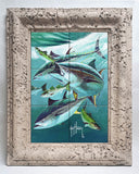 "Bluefin Tuna on Striped Bass" Tile Art
