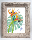 "Green Mango Hummingbird" Tile Art
