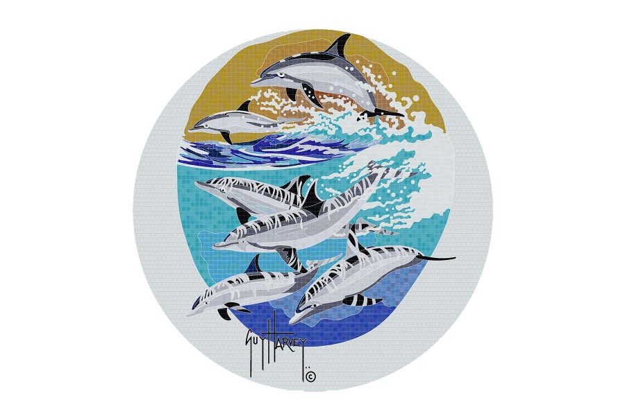 Dolphins Racing Medallion Mosaic - Large