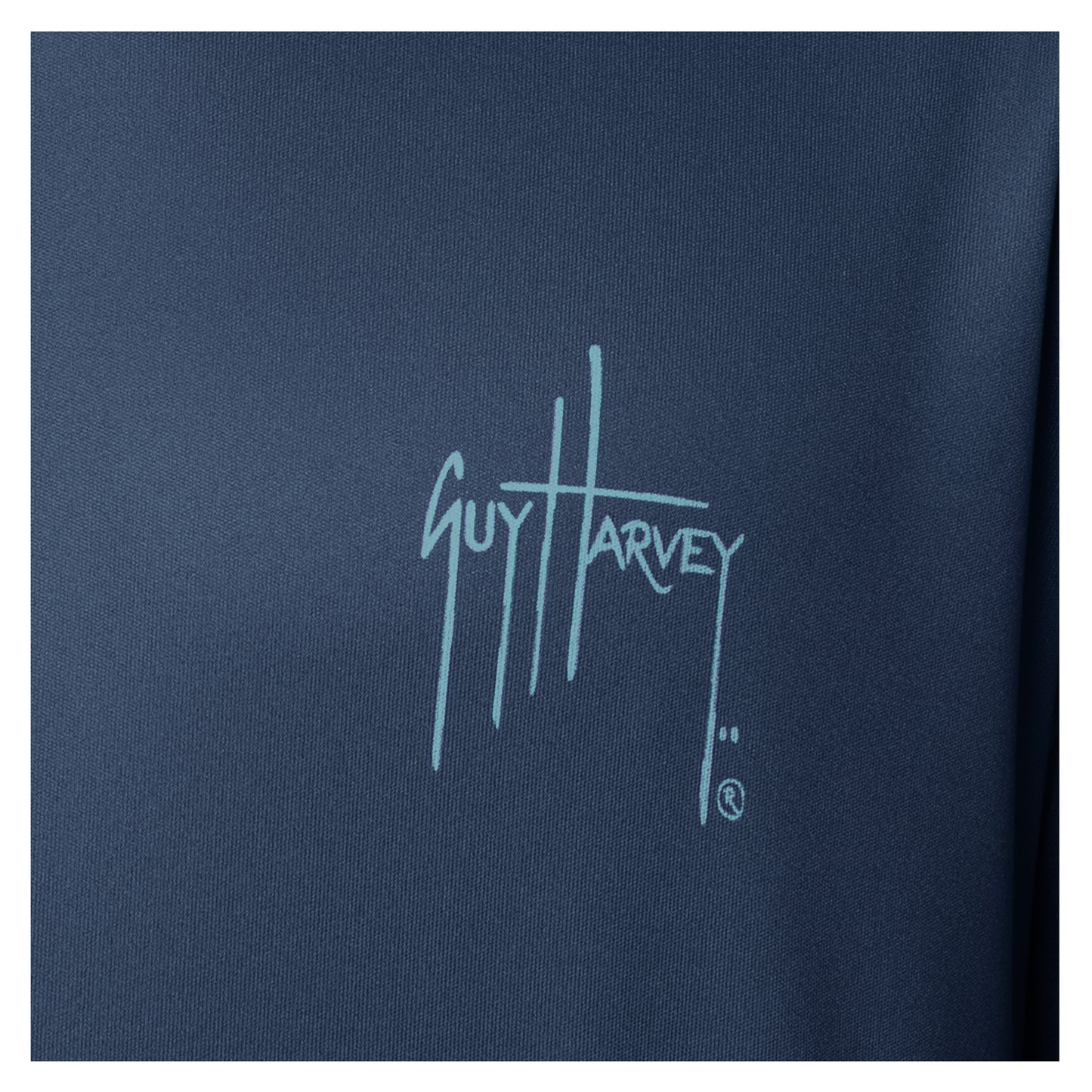 Guy Harvey logo on a navy blue background