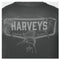 Black t-shirt with 'Harvey's Fishing Charters' logo featuring sailfish and marlin illustrations.