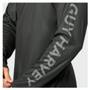 Black long-sleeve shirt with 'Guy Harvey' branding on a white background