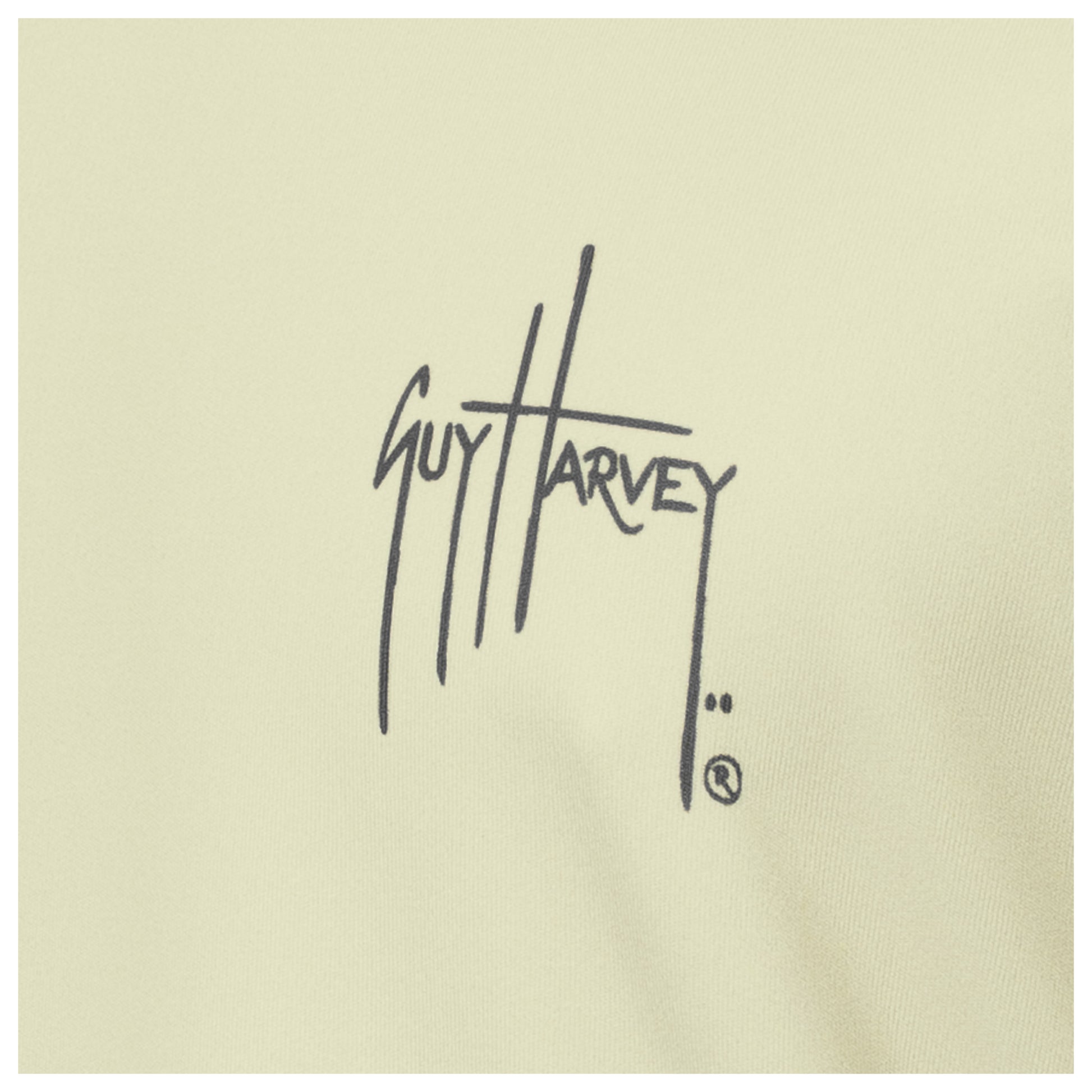 Signature of Guy Harvey on a beige background