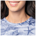 Eco Cast Sun Protection Rouched Top -Shell Wave