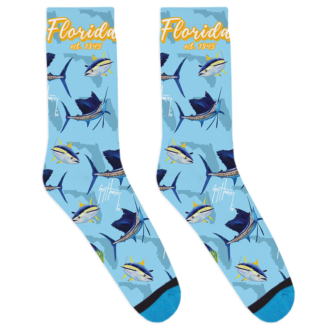 Guy Harvey Florida Collage Socks