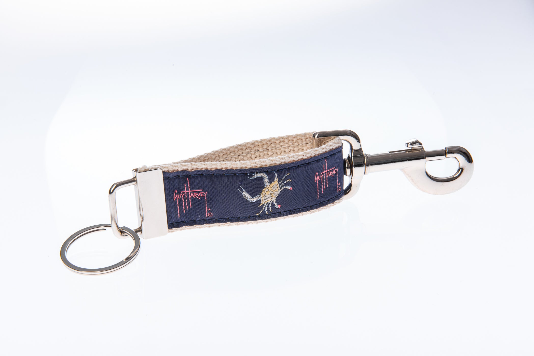 Crab on Navy Keychain