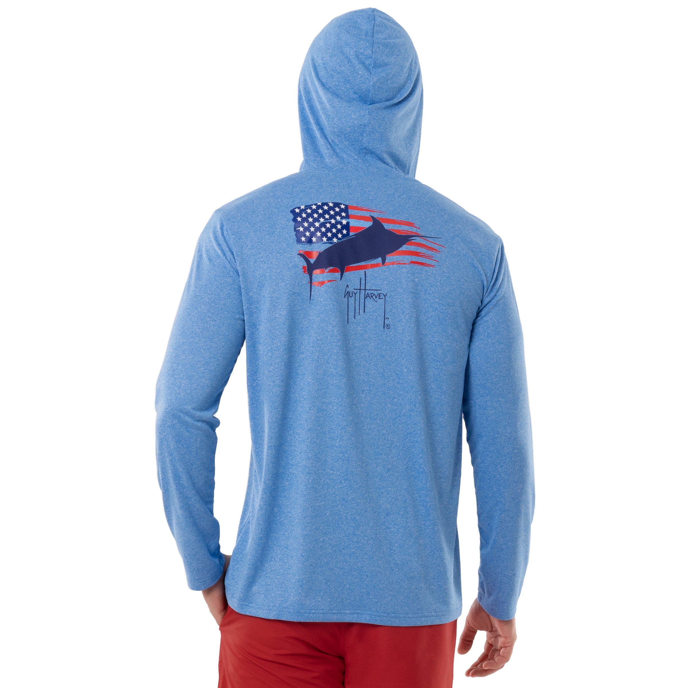 Men's Bill Flag Long Sleeve Performance Hoodie View 1