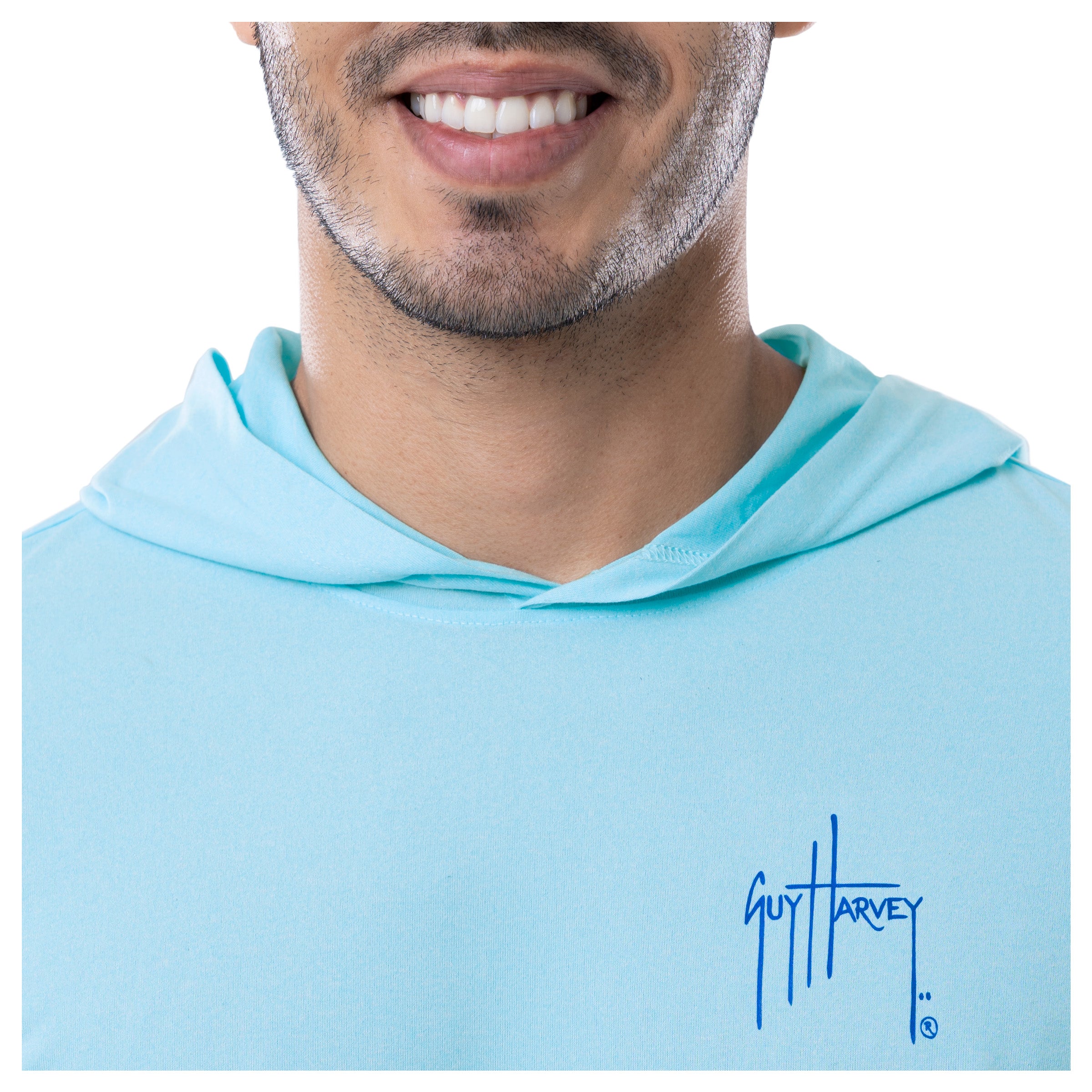 Men's Scribble Collage Marlin Long Sleeve Performance Hoodie View 6