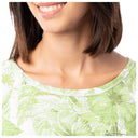Women's Hibiscus Tonal Short Sleeve Poly/Rayon Slub Top