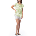 Women's Hibiscus Tonal Short Sleeve Poly/Rayon Slub Top