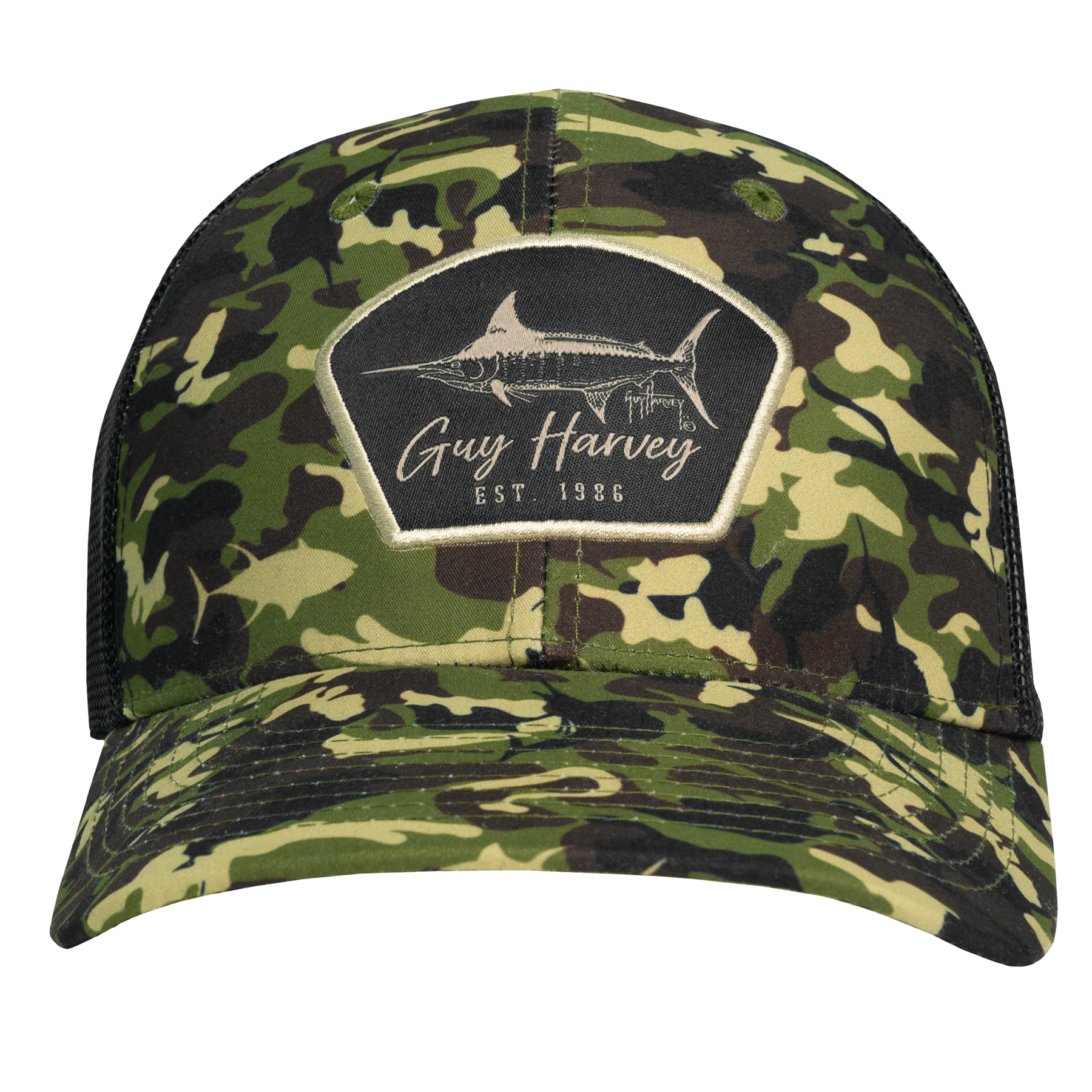 Fishy Green Camo Mesh Trucker Hat