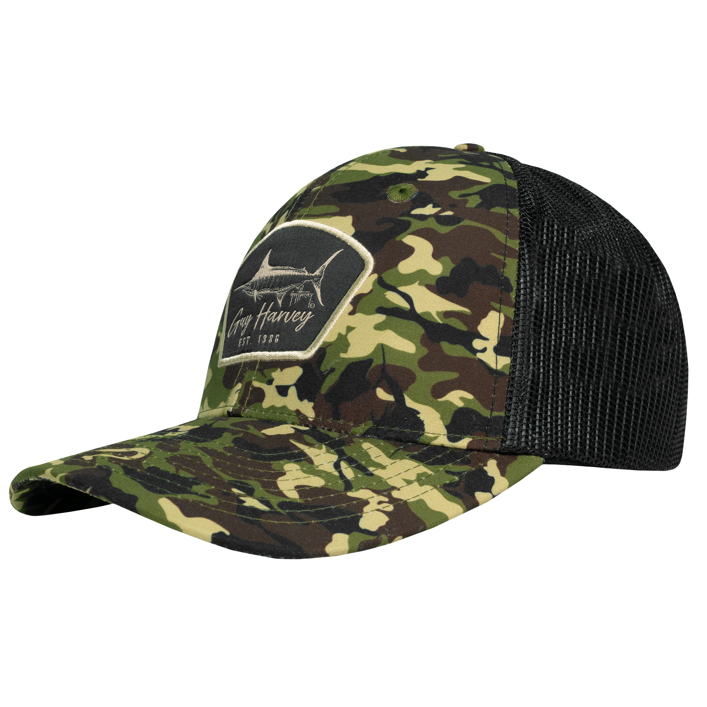 Fishy Green Camo Mesh Trucker Hat