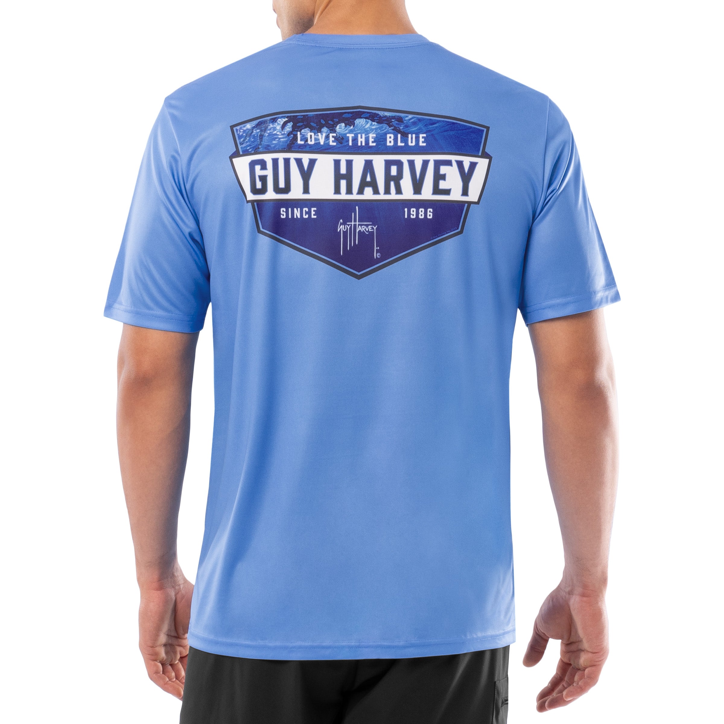 Men's Blue Shield Short Sleeve Performance Shirt