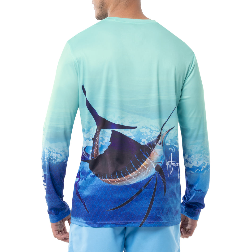 Chemise Guy Harvey Homme - XL - Blanc - Logo Poisson - Manches Longues - Occasion Parfait état
