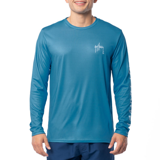 Men's Teal Wake Performance Sun Protection Top