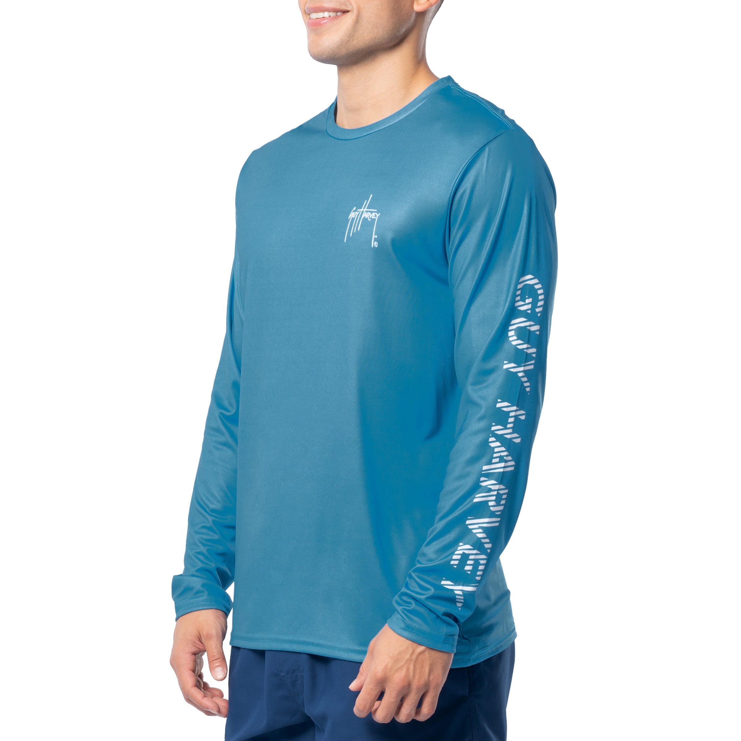 Men's Teal Wake Performance Sun Protection Top