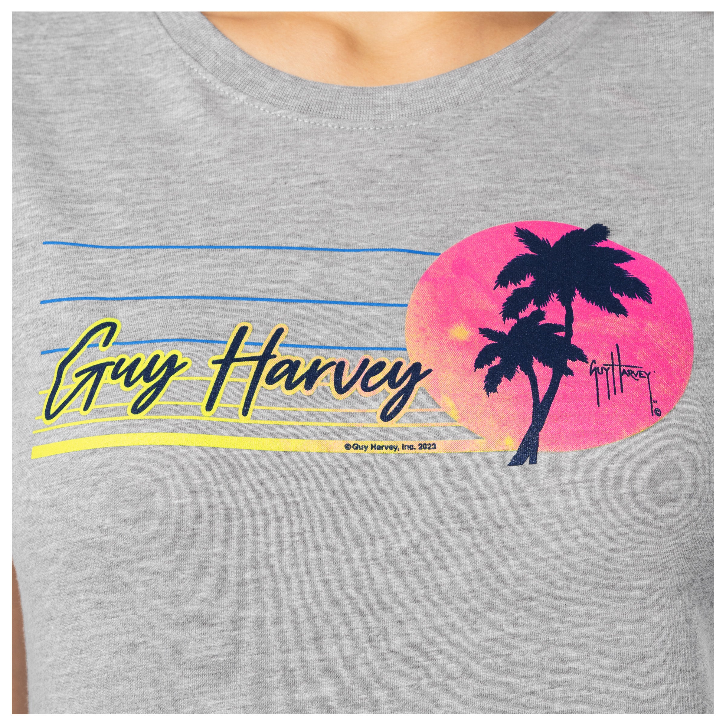 Ladies Grey Horizon Short Sleeve Crew Neck T-Shirt