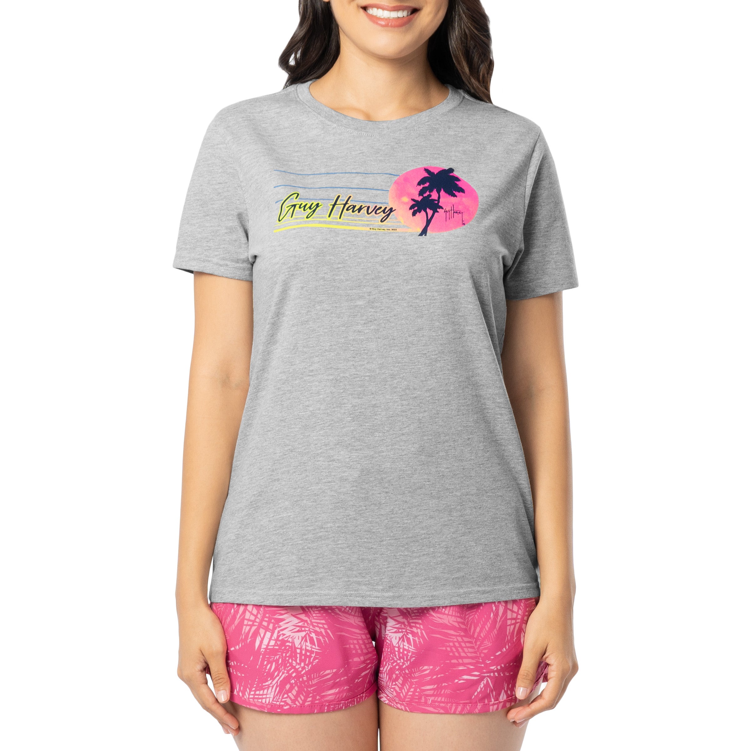 Ladies Grey Horizon Short Sleeve Crew Neck T-Shirt