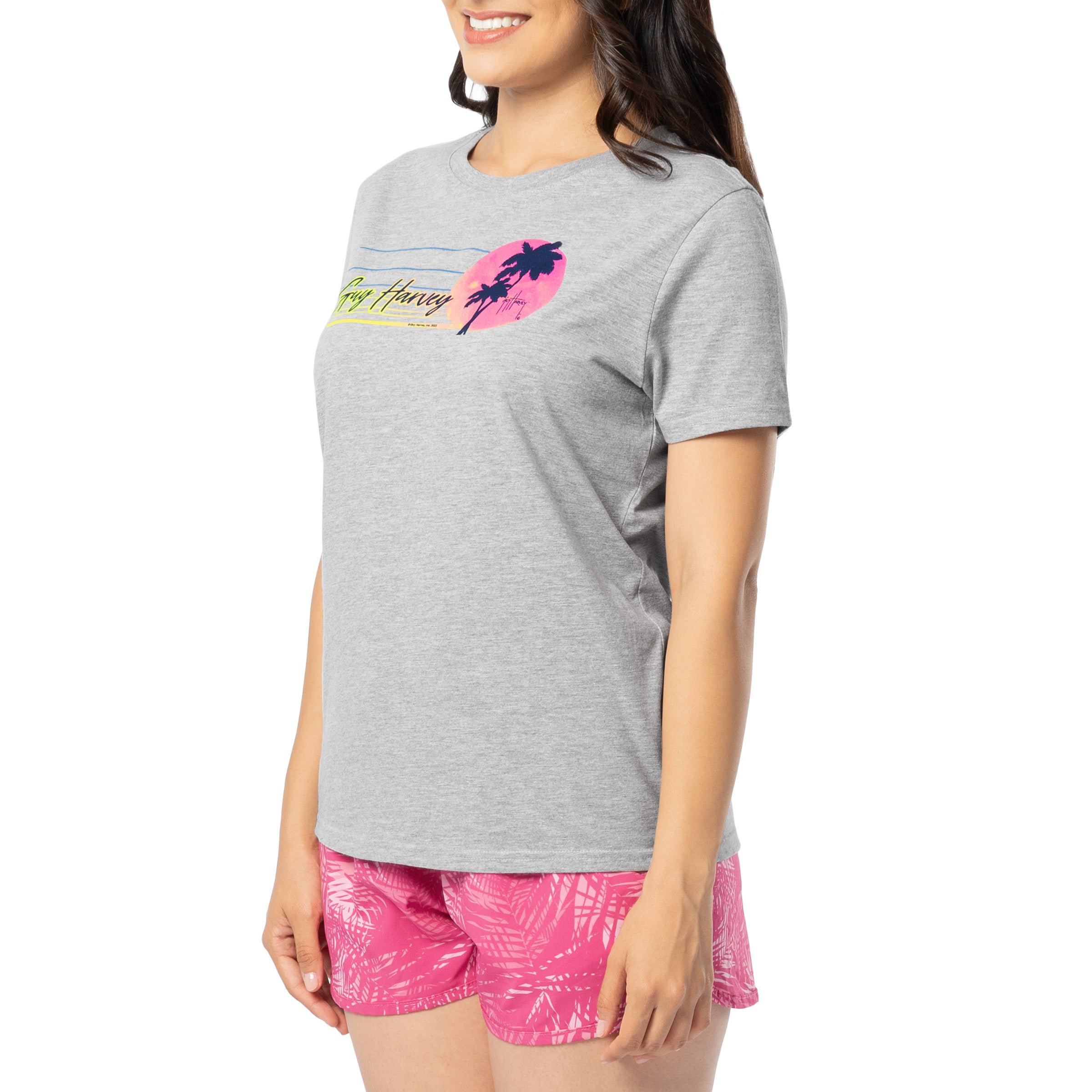 Ladies Grey Horizon Short Sleeve Crew Neck T-Shirt