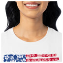 Women's Flower Floral Short Sleeve Crew Neck T-Shirt