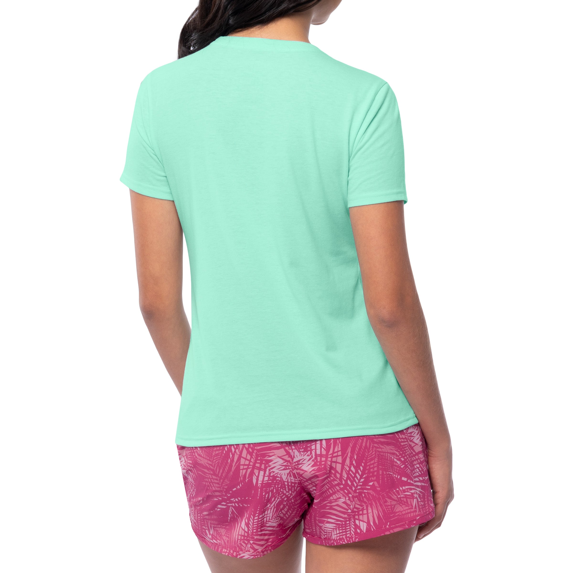 Ladies Flamingo Love Short Sleeve Crew Neck T-Shirt