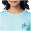 Women's Blue Solid Long Sleeve Sun Protection Shirt