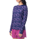 Women's Hibiscus Outline Long Sleeve Sun Protection Shirt