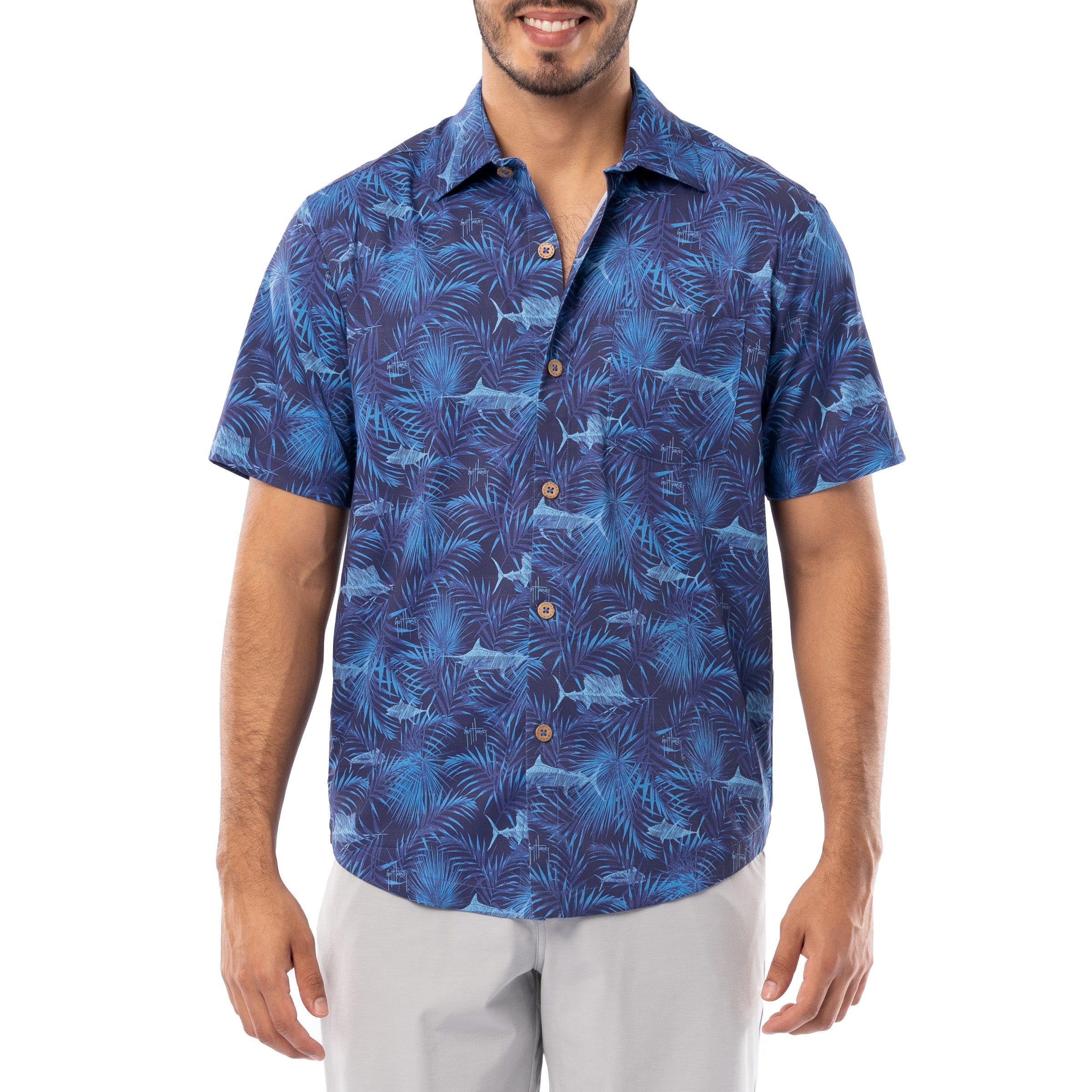 Men's Navy Incognito Printed Resort Shirt