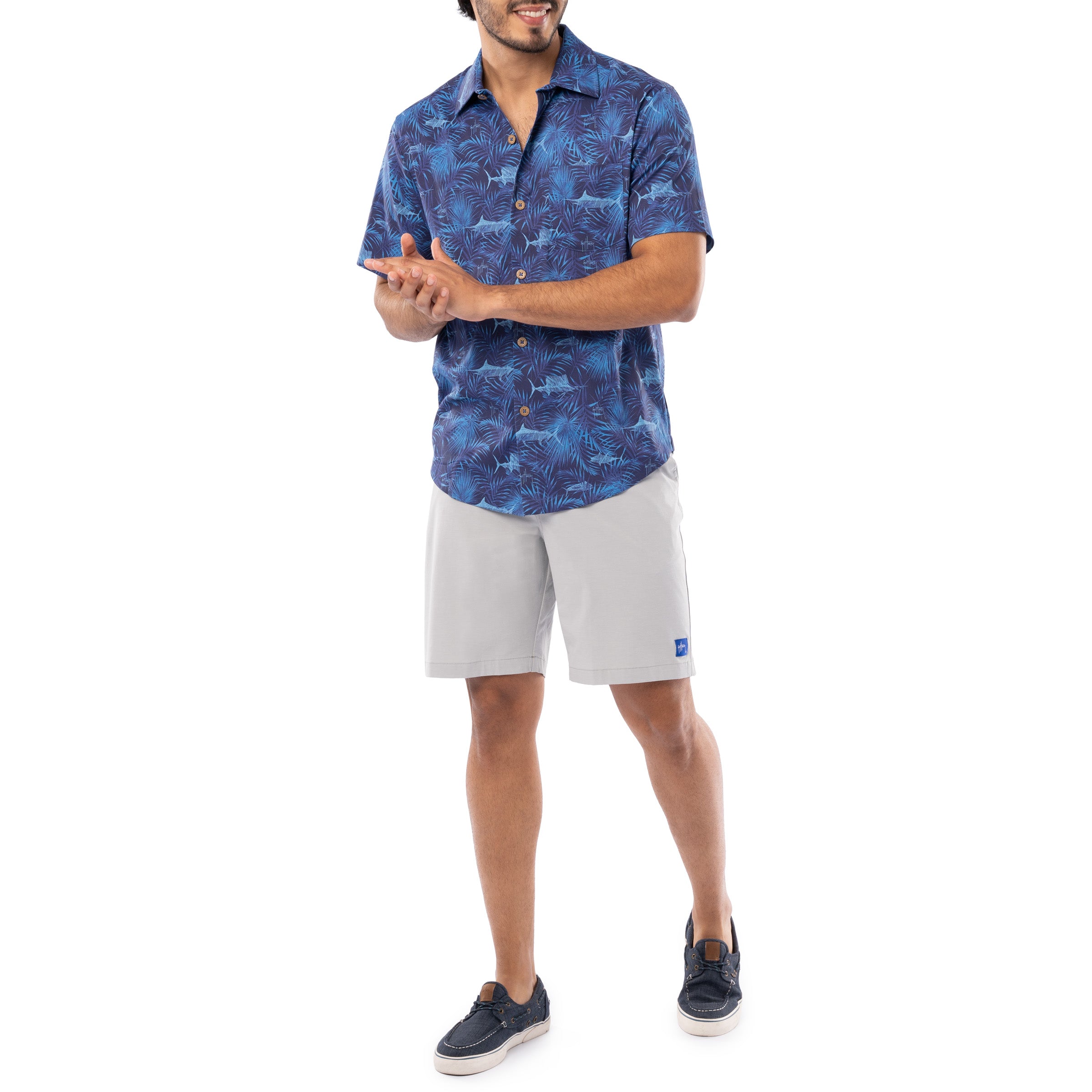 Men's Navy Incognito Printed Resort Shirt