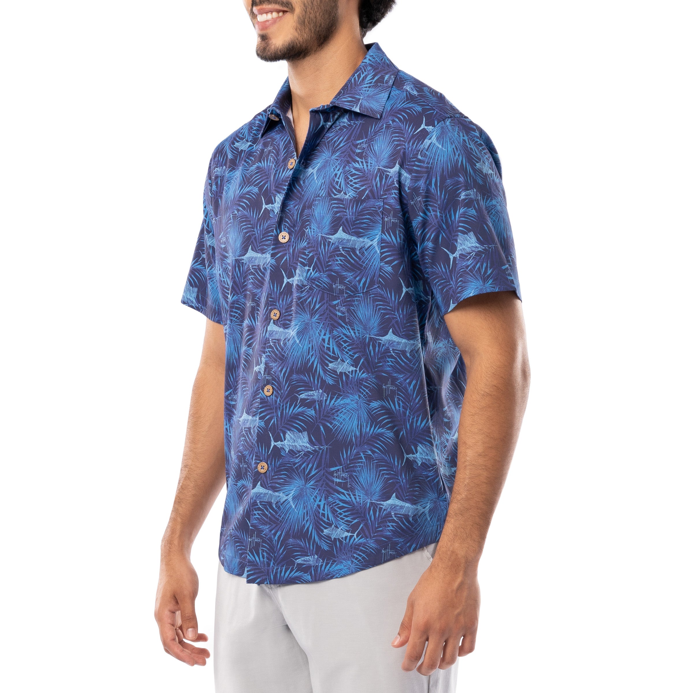 Men's Navy Incognito Printed Resort Shirt