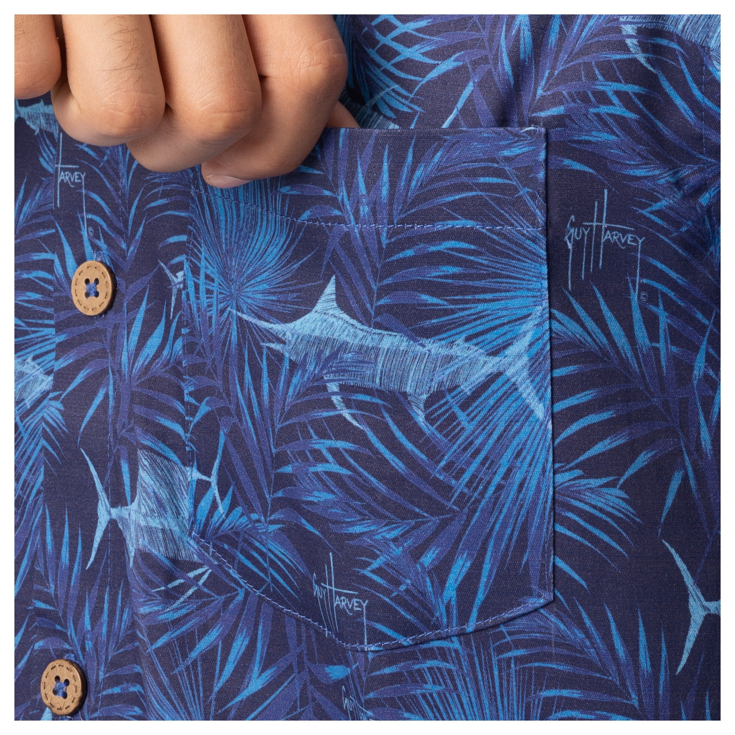 Men's Navy Incognito Printed Resort Shirt