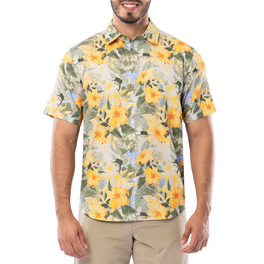 Men's Hibiscus Key Printed Resort Shirt