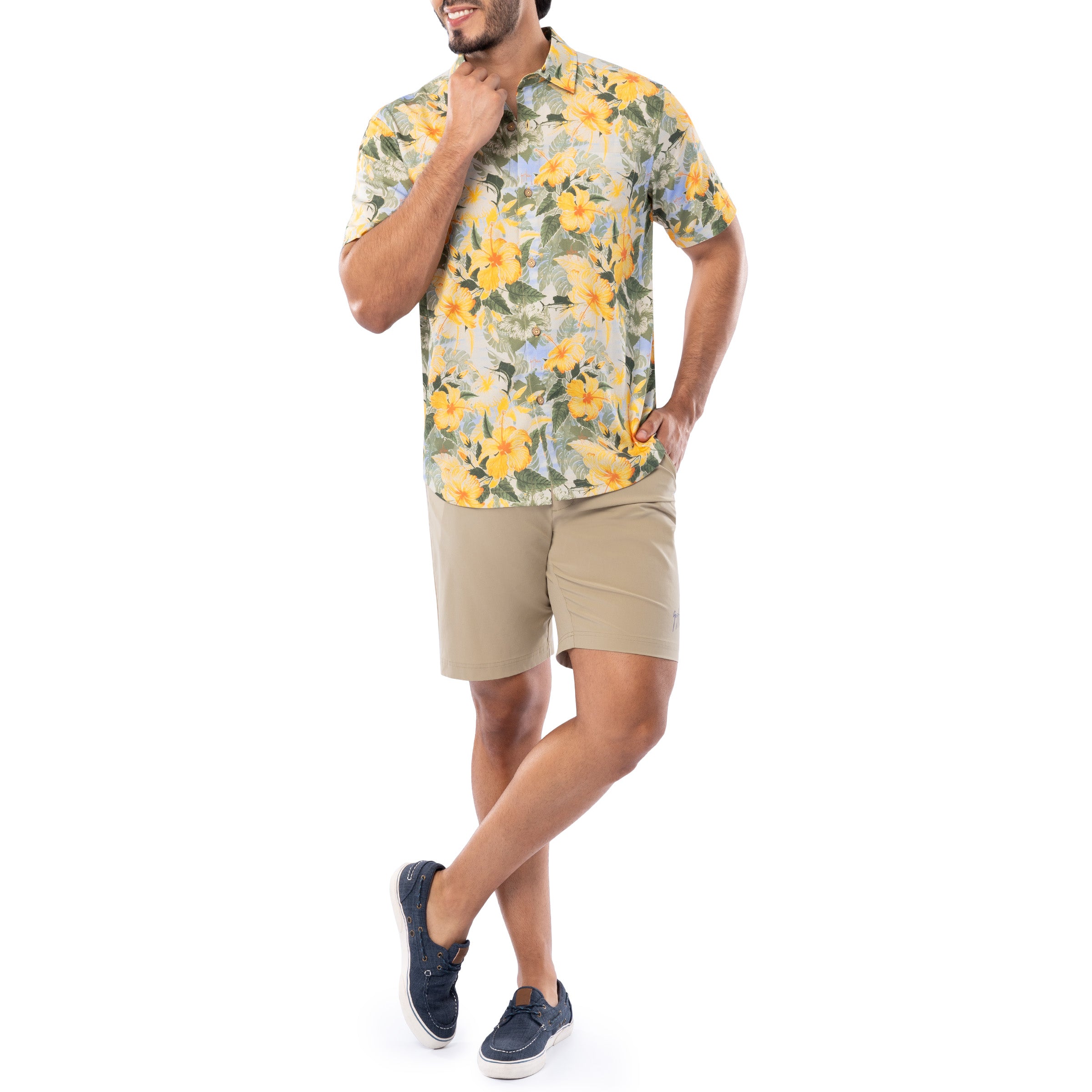 Men's Hibiscus Key Printed Resort Shirt