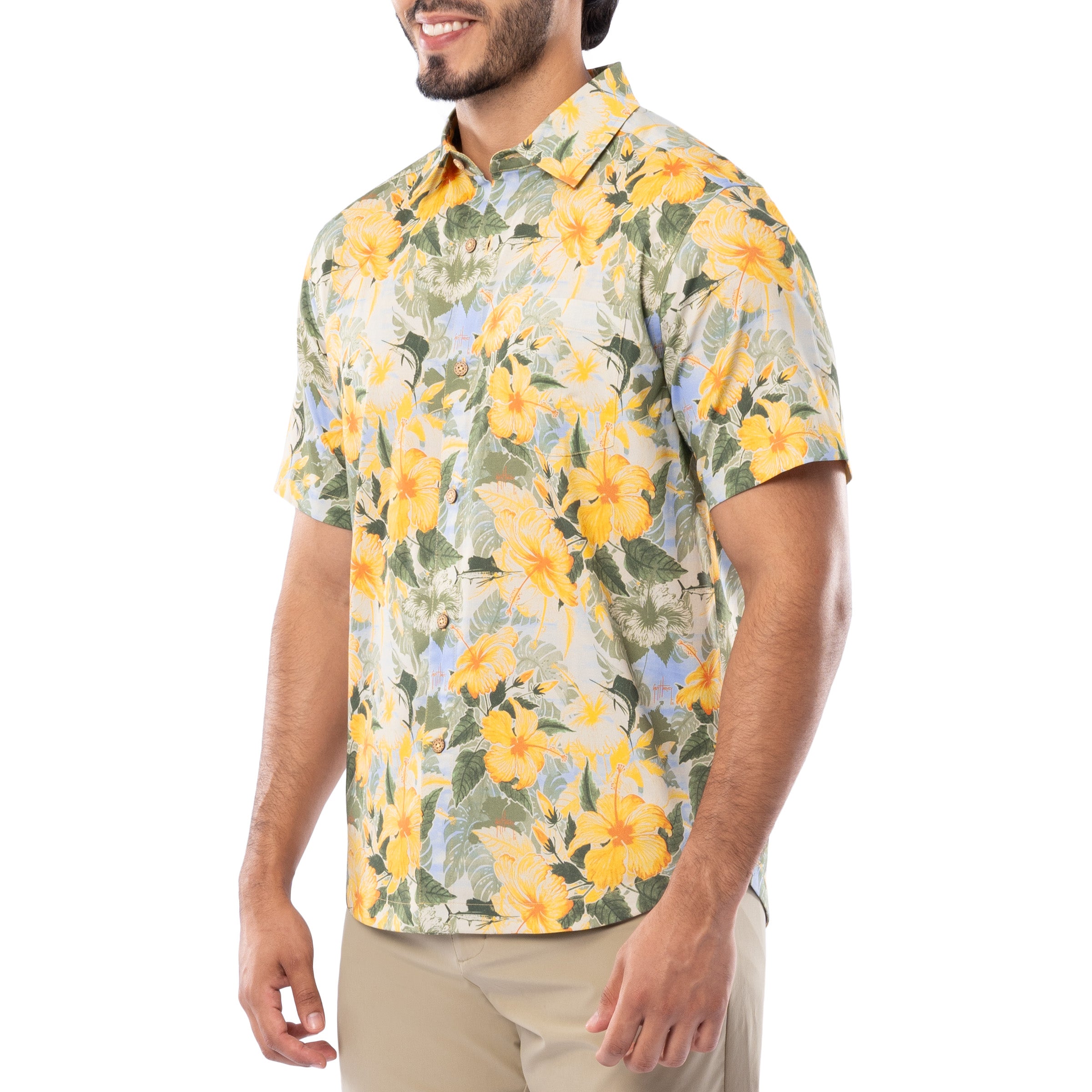 Men's Hibiscus Key Printed Resort Shirt