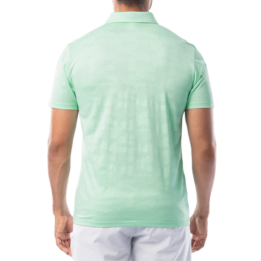 Men's Short Sleeve Green Bluewater Slam Jacquard Polo Shirt