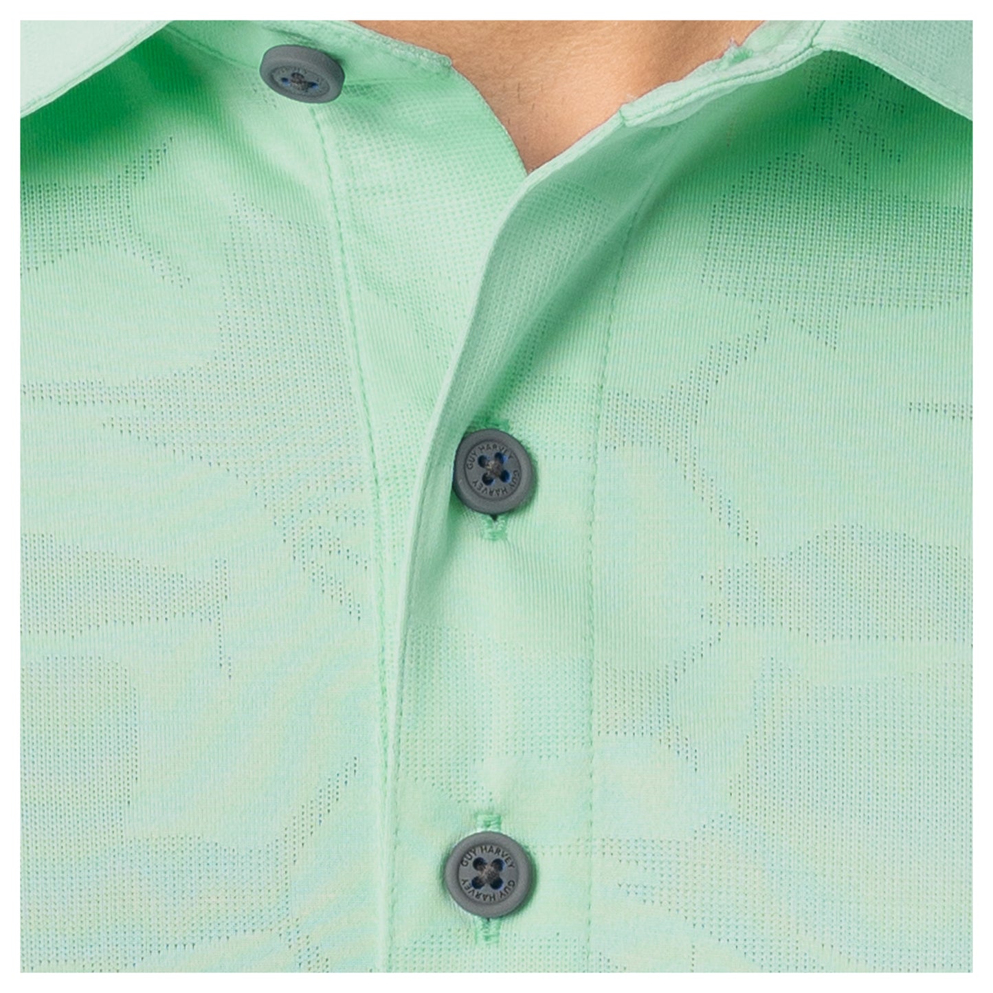 Men's Short Sleeve Green Bluewater Slam Jacquard Polo Shirt