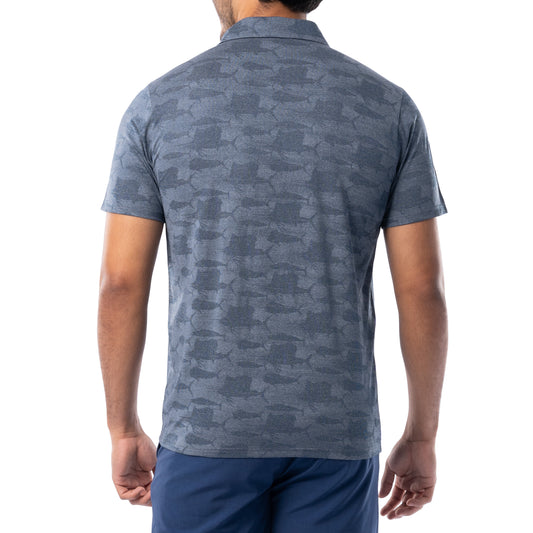 Men's Short Sleeve Bluewater Slam Jacquard Polo Shirt