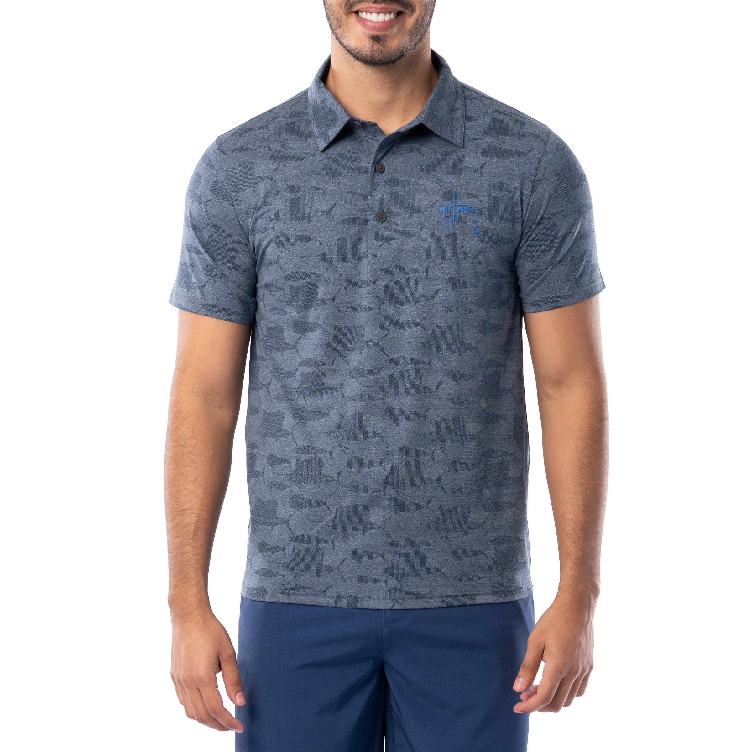 Men's Short Sleeve Bluewater Slam Jacquard Polo Shirt