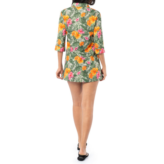 Ladies Hibiscus Garden Pop Over Dress