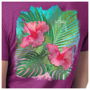 Women's Floral Watercolor Relaxed V-Neck Top