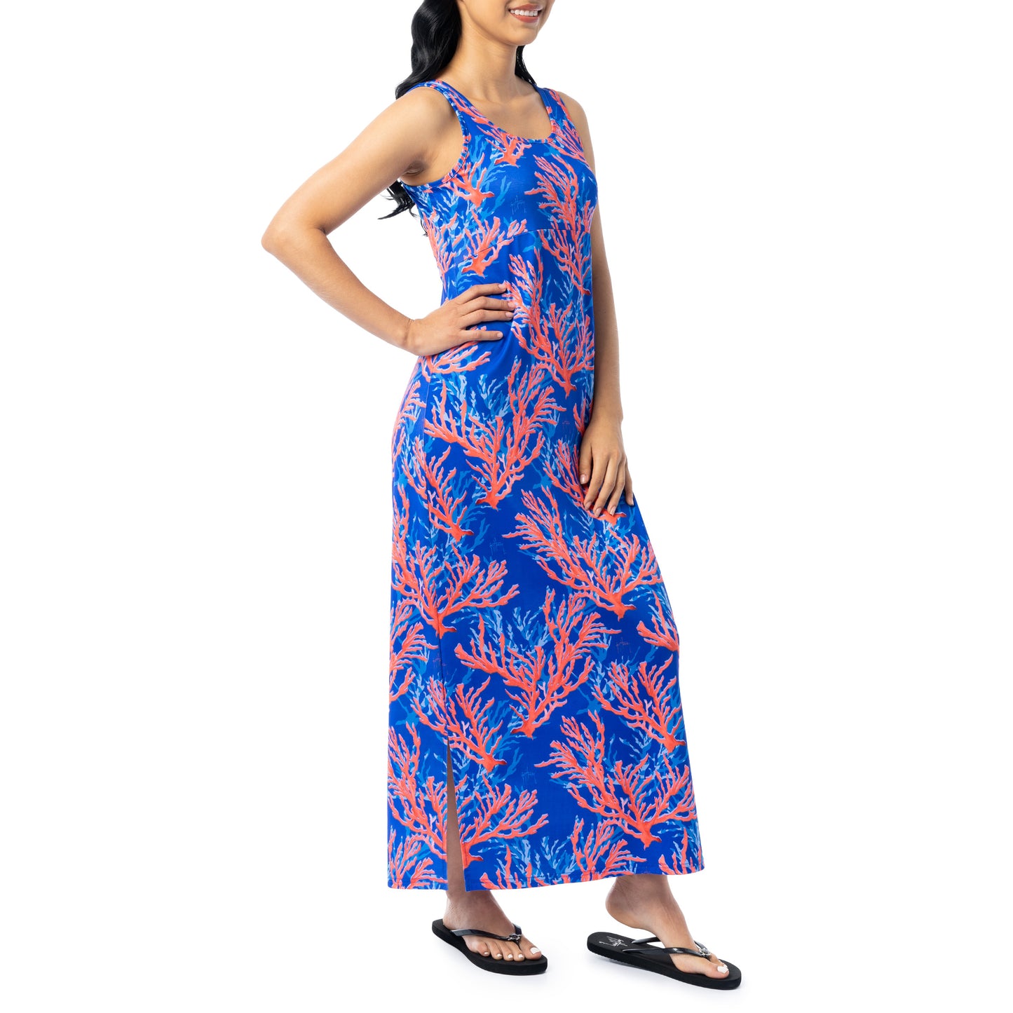 Ladies Coral City Maxi Dress