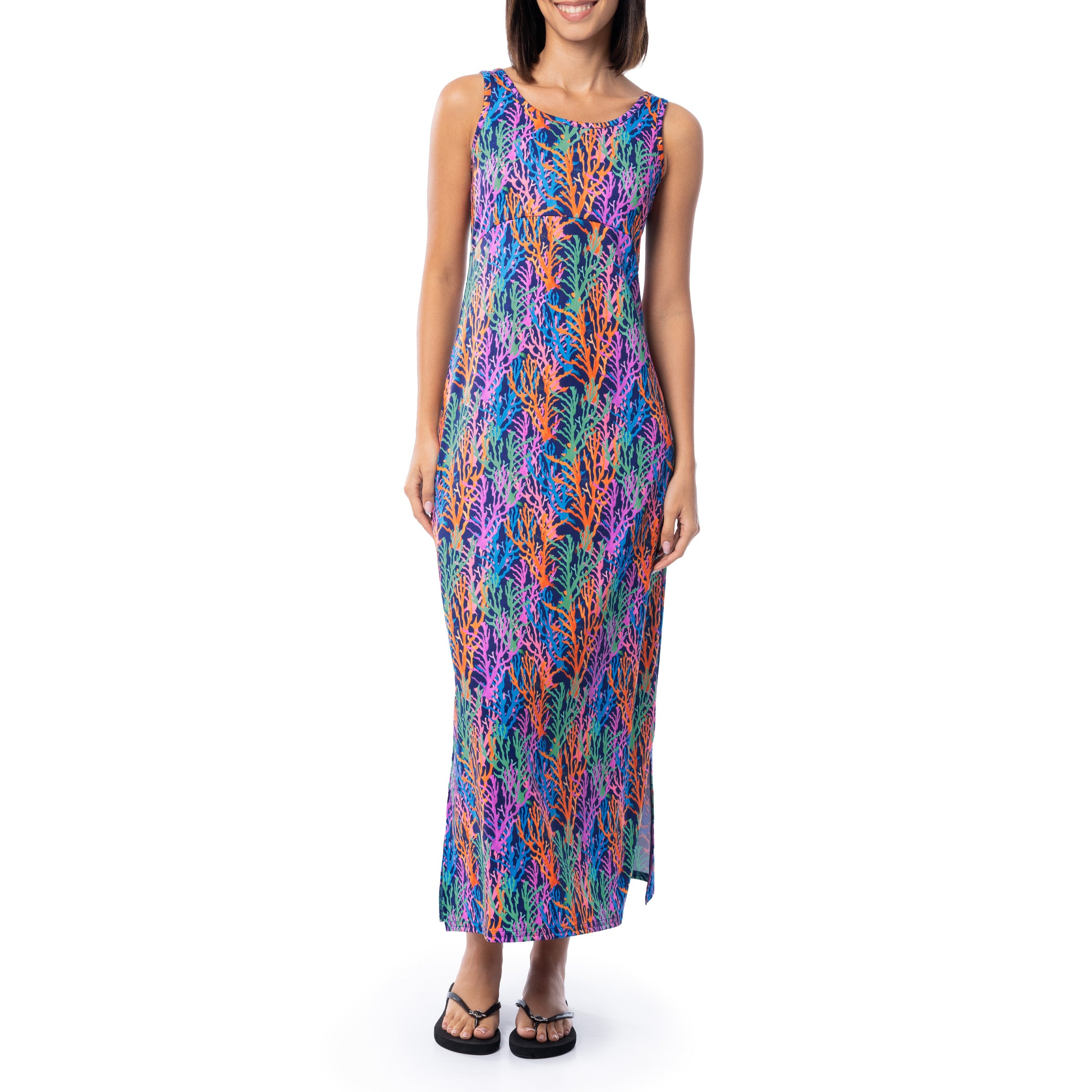 Guy Harvey Women's Modern Coral Maxi Dress, Small Guy Harvey Women's Modern Coral Maxi Dress, Small