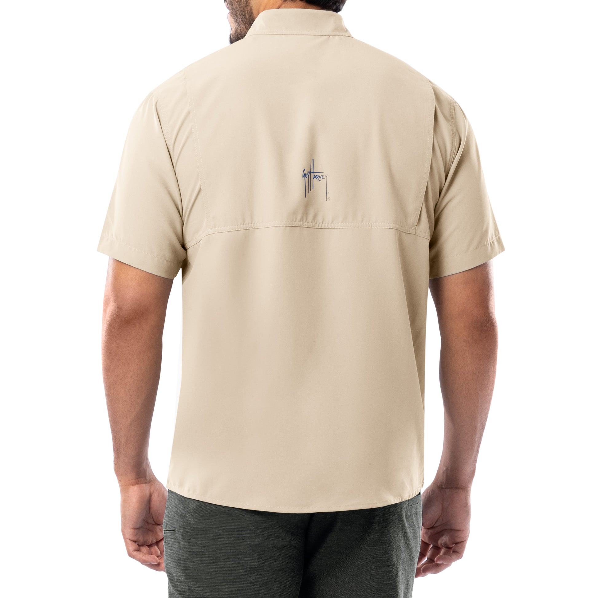 Men's Core Solid Short Sleeve Fishing Shirt Guy Harvey Button Down