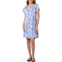 Women's Indigo Printed Scoop Dress