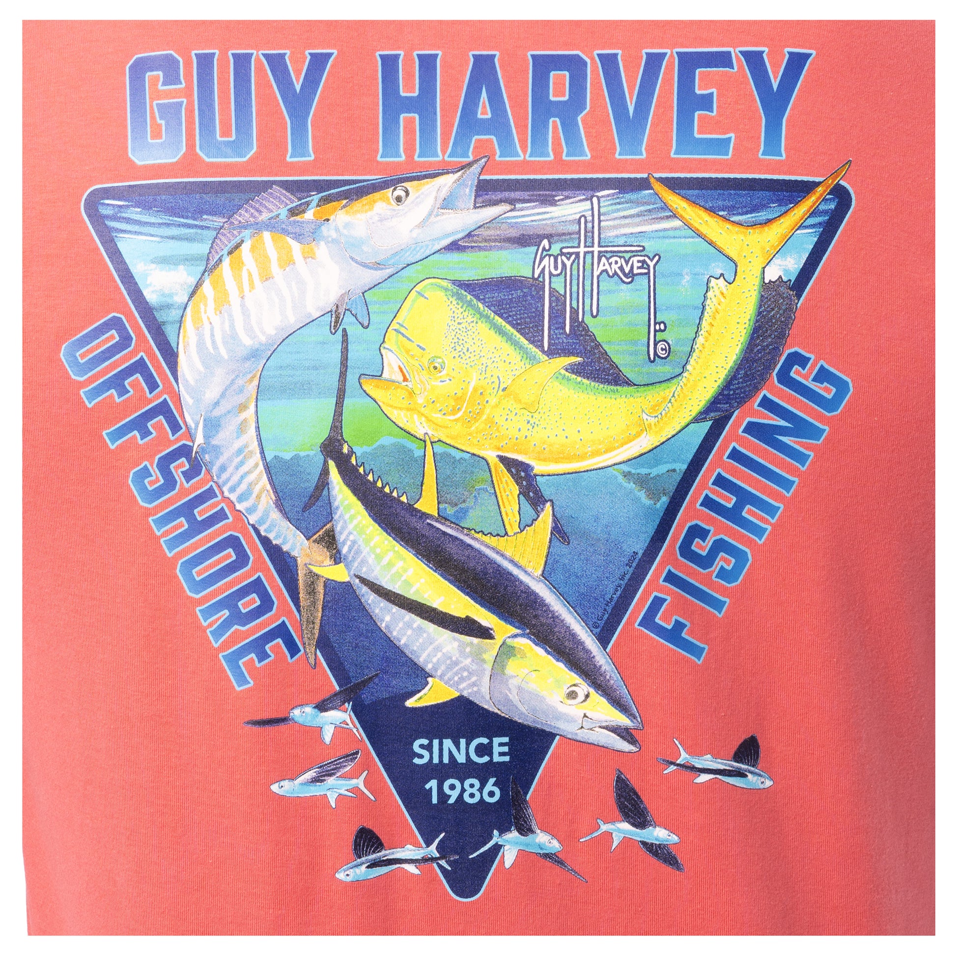 Guy Harvey | Men's Trifecta Short Sleeve Pocket T-Shirt, 3XL | 100% Cotton