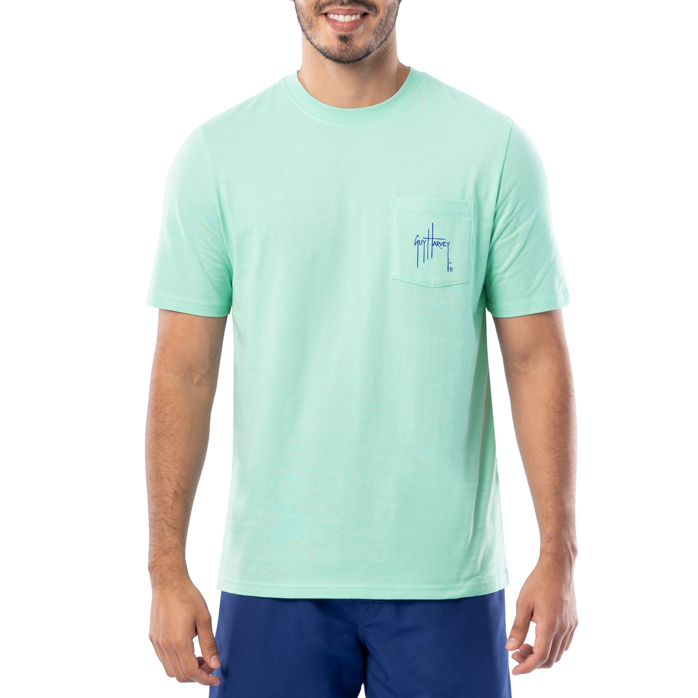 Men's Marlin Stencil Short Sleeve Pocket T-Shirt